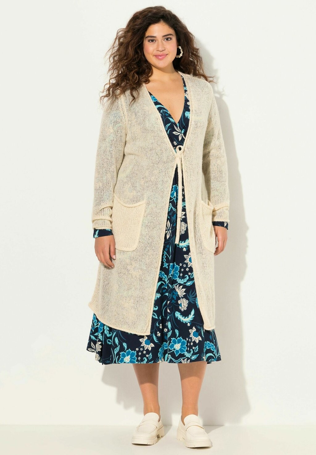 

Кардиган TIE FRONT LONG SLEEVE Ulla Popken, бежевый