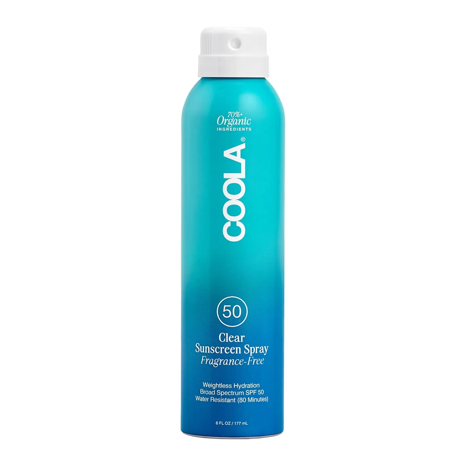 Солнцезащитный спрей COOLA Organic Sunscreen SPF 50, протестирован дерматологами, обеспечивает ежедневную защиту кожи, подходит для веганов, не содержит глютена и отдушек. 177 мл (1 шт.)