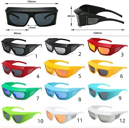 

Солнцезащитные очки с плоской верхней частью для женщин, солнцезащитные очки для мужчин с толстыми широкими дужками, зеркальные, винтажные панк-очки MTZJH, C9