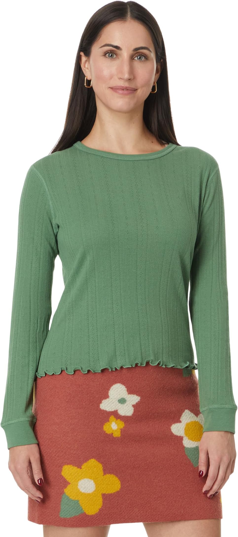 

Лонгслив Toad&Co Foothill Pointelle Long Sleeve Crew II, цвет Ivy