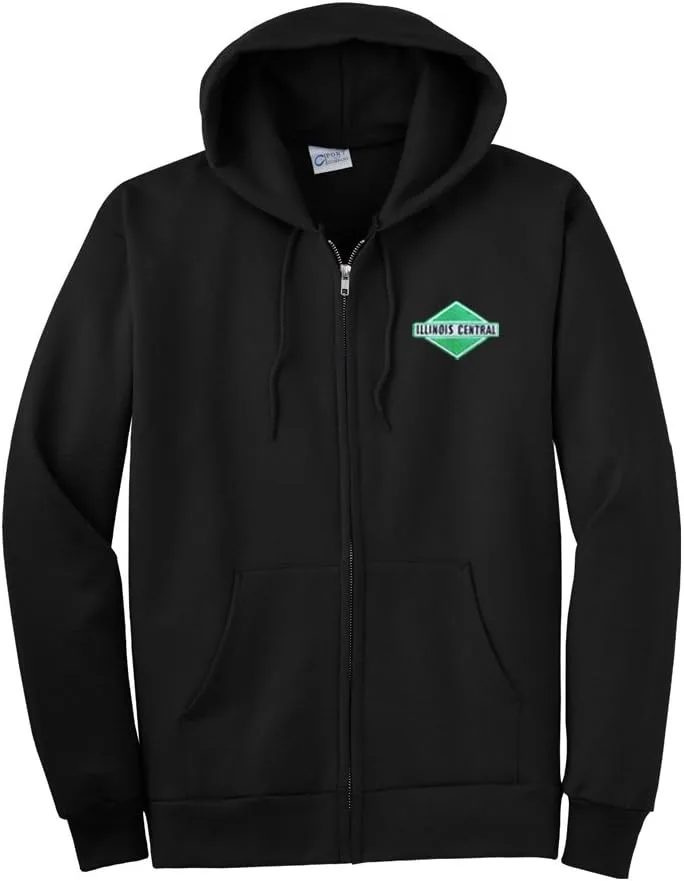 

Толстовка с капюшоном Illinois Central Green Diamond Logo на молнии Daylight Sales