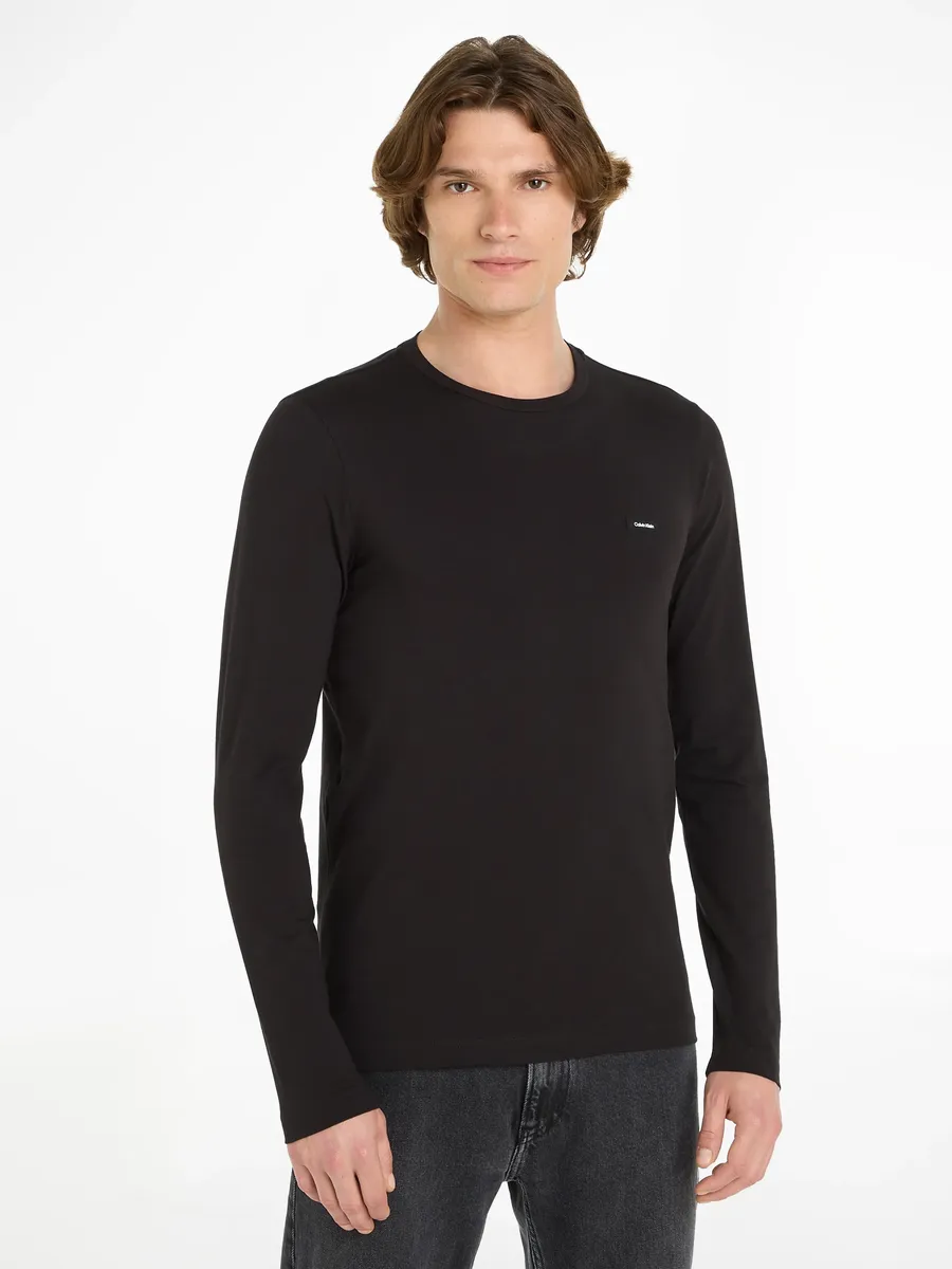 

Рубашка с длинными рукавами Calvin Klein "STRETCH SLIM FIT LS T-SHIRT", цвет Ck Black