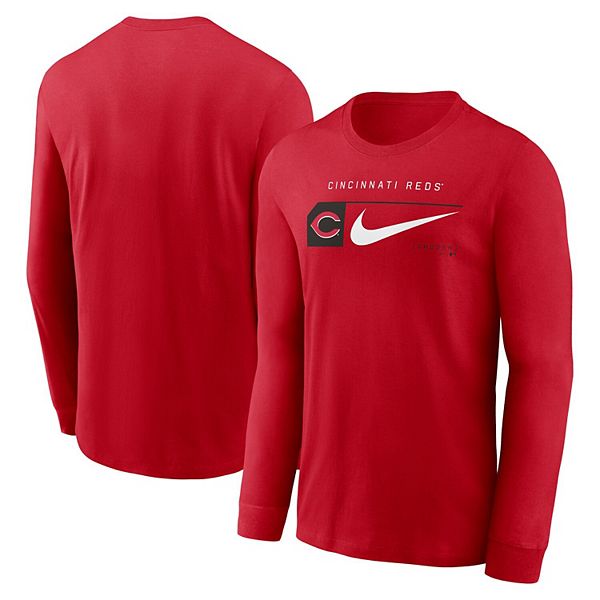 

Мужская красная футболка с длинным рукавом Cincinnati Reds Local Logo Swoosh Lockup Nike