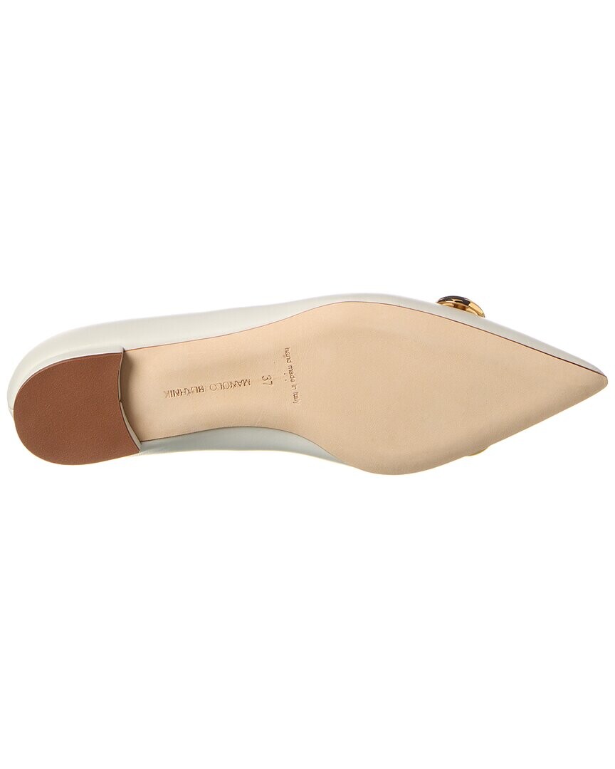 Кожаные балетки Manolo Blahnik Chappa, белый