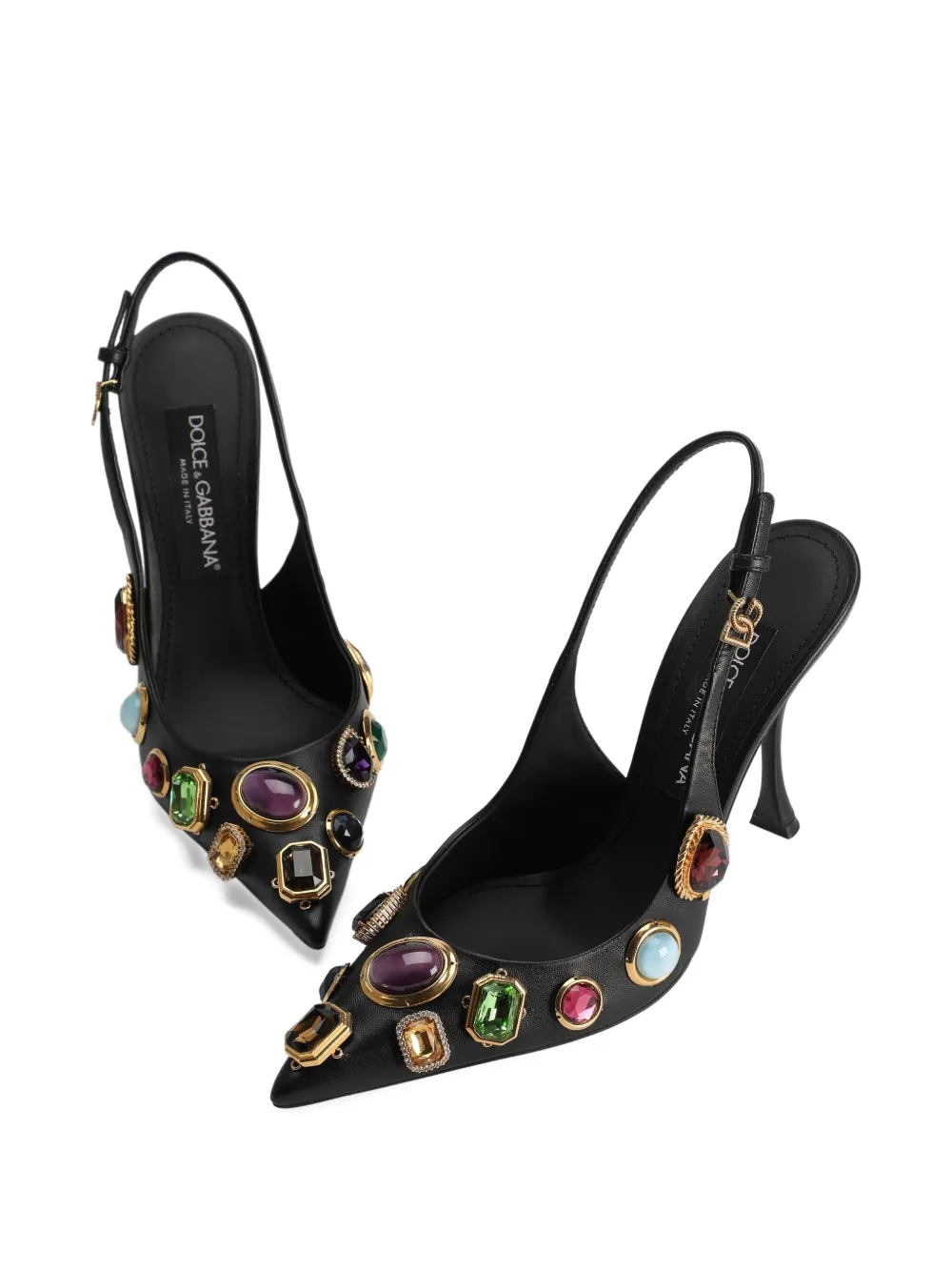 Туфли с ремешком на пятке DOLCE & GABBANA, черный — фото 4