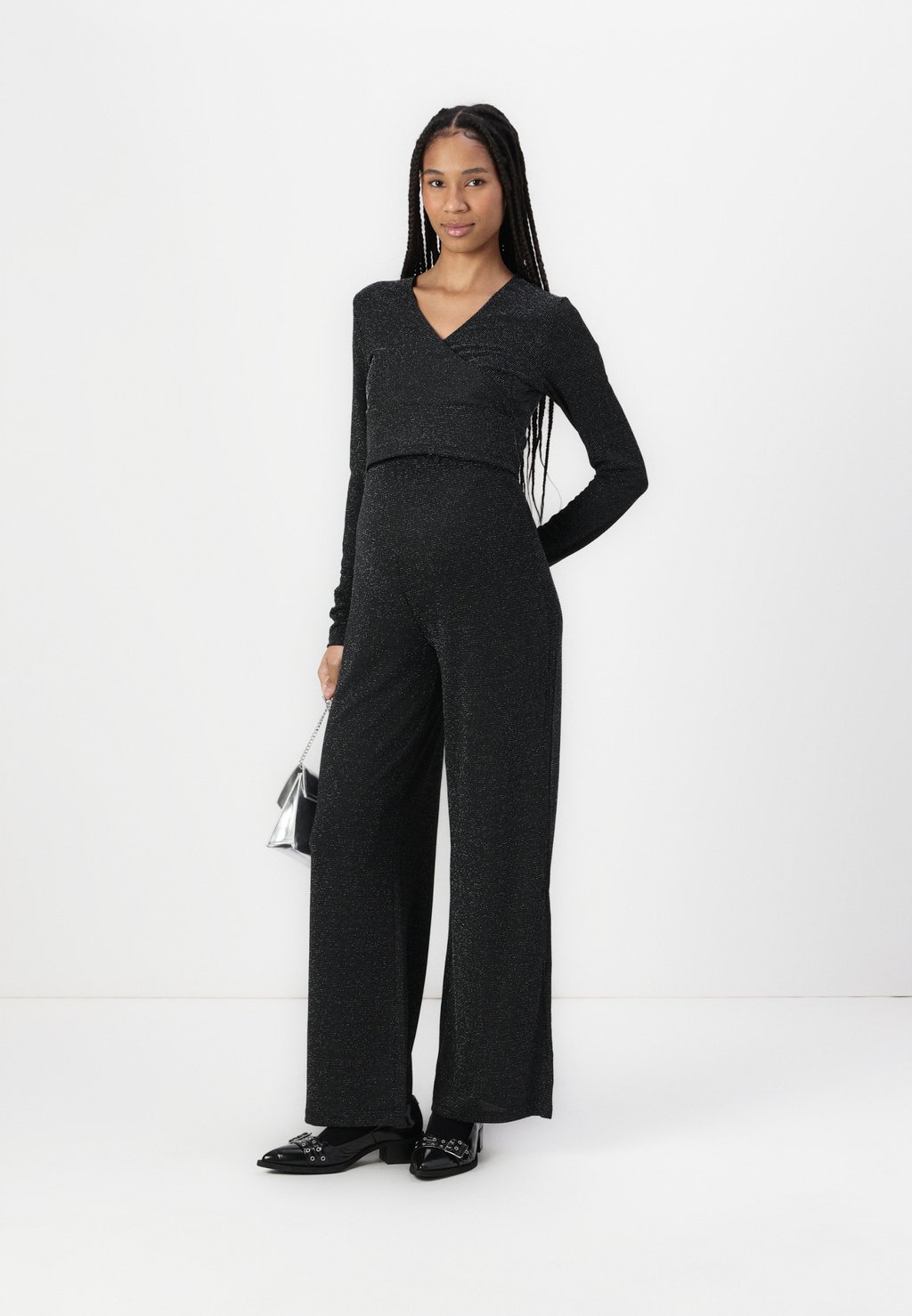 

Брюки VMMKANVA GLITTER WIDE PANT Vero Moda Maternity, черный