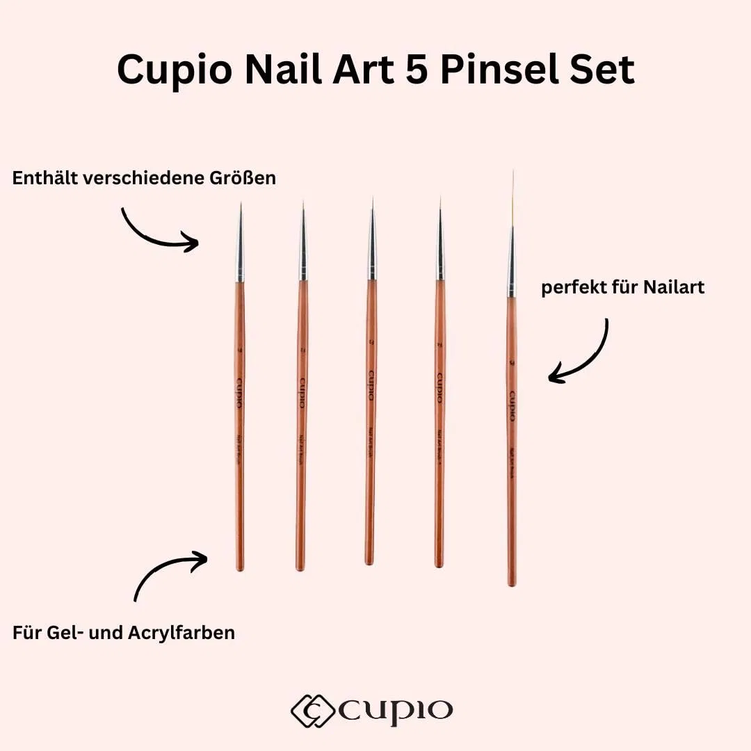 Набор кистей Cupio Nail Art из 5 предметов для дизайна ногтей Cupio