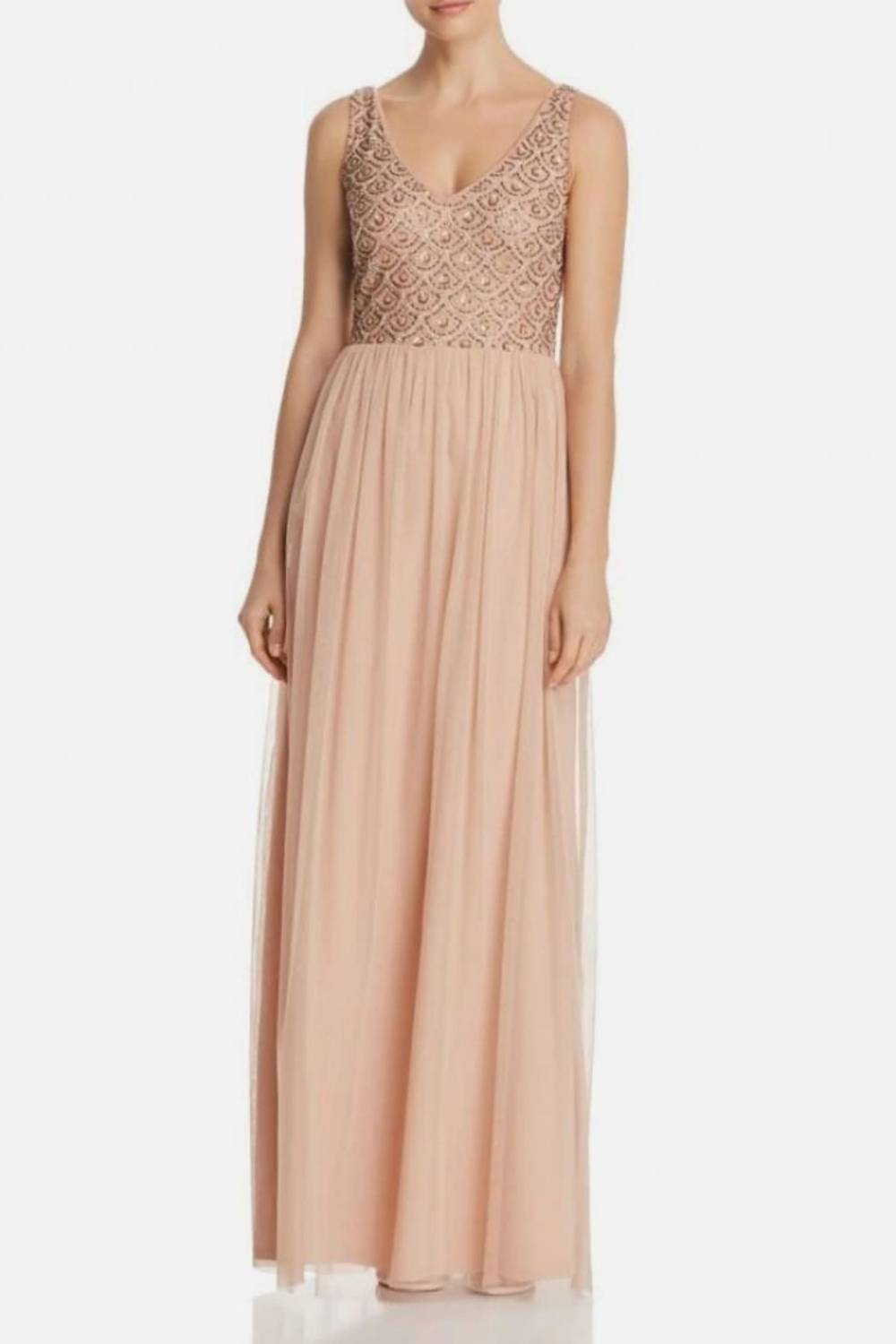 

Beaded Evening Gown In Blush Adrianna Papell, Blush