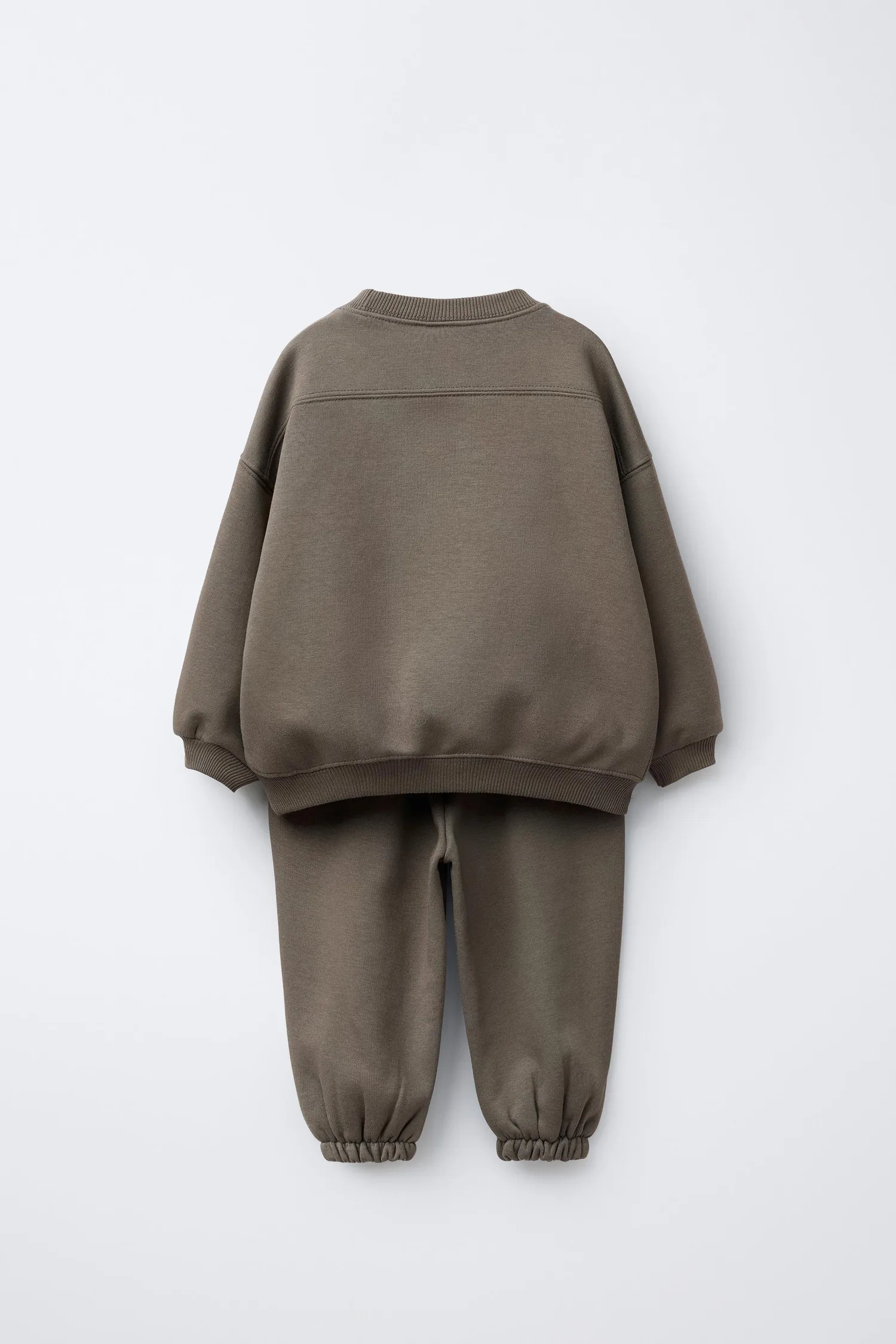 Комплект из спортивной толстовки и спортивных брюк от basic label Zara, коричневый — фото 2