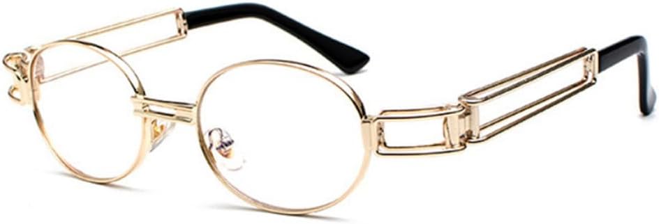 

Модные круглые солнцезащитные очки для женщин и мужчин в винтажном стиле с металлической оправой и в стиле стимпанк, солнцезащитные очки для мужчин с защитой от УФ-излучения UV400 TYUVIVO, Gold-clear