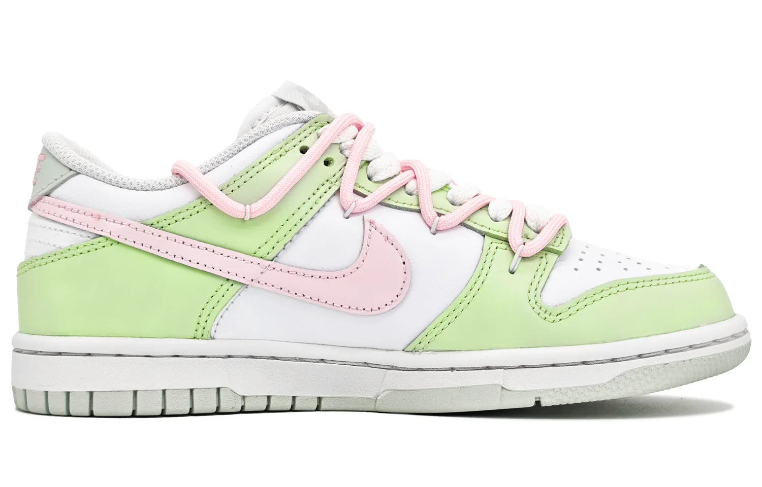 Кроссовки Dunk Low Lotus Faith с устойчивостью к истиранию и скольжению, низкие, GS Nike, розовый зеленый — фото 4