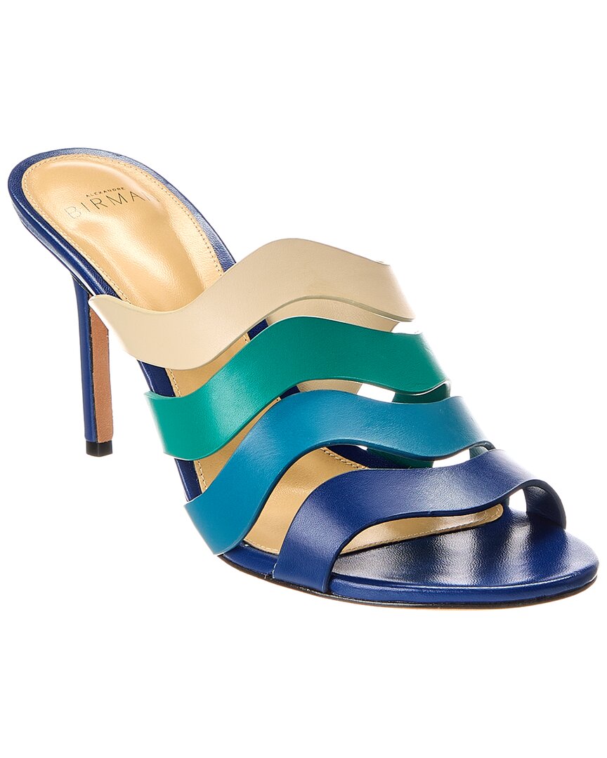 Александр Бирман Aila 85 Кожаные мюли Alexandre Birman, синий