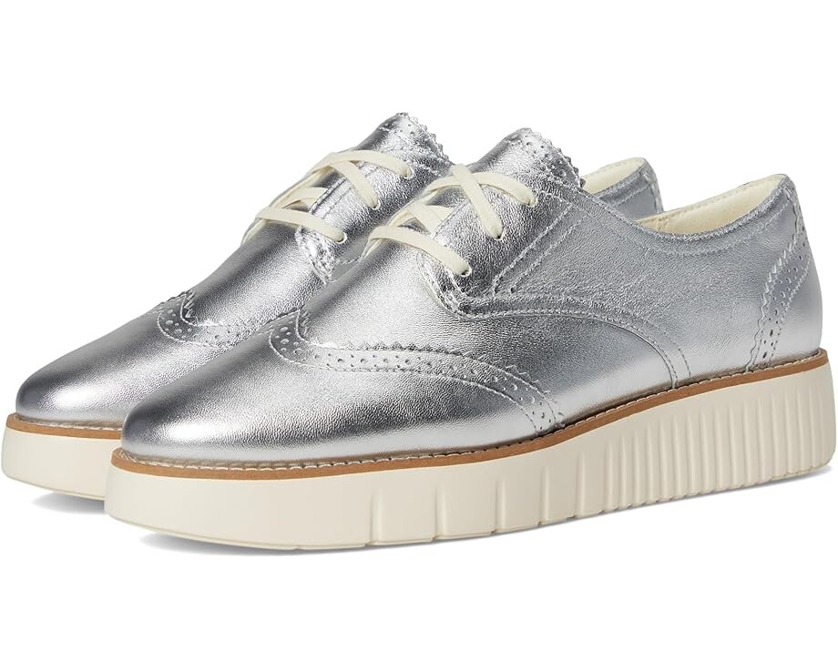 

Оксфорды Cole Haan Grand City Platform Oxford, цвет Silver Talca/Ivory