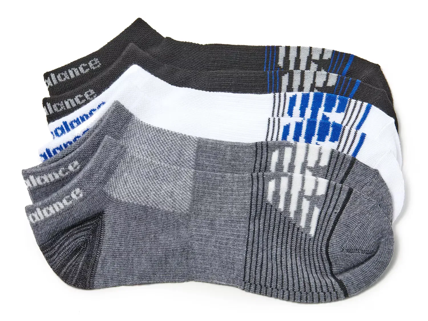

Лёгкие мужские носки-невидимки - набор 6 пар New Balance, Grey/Black/White