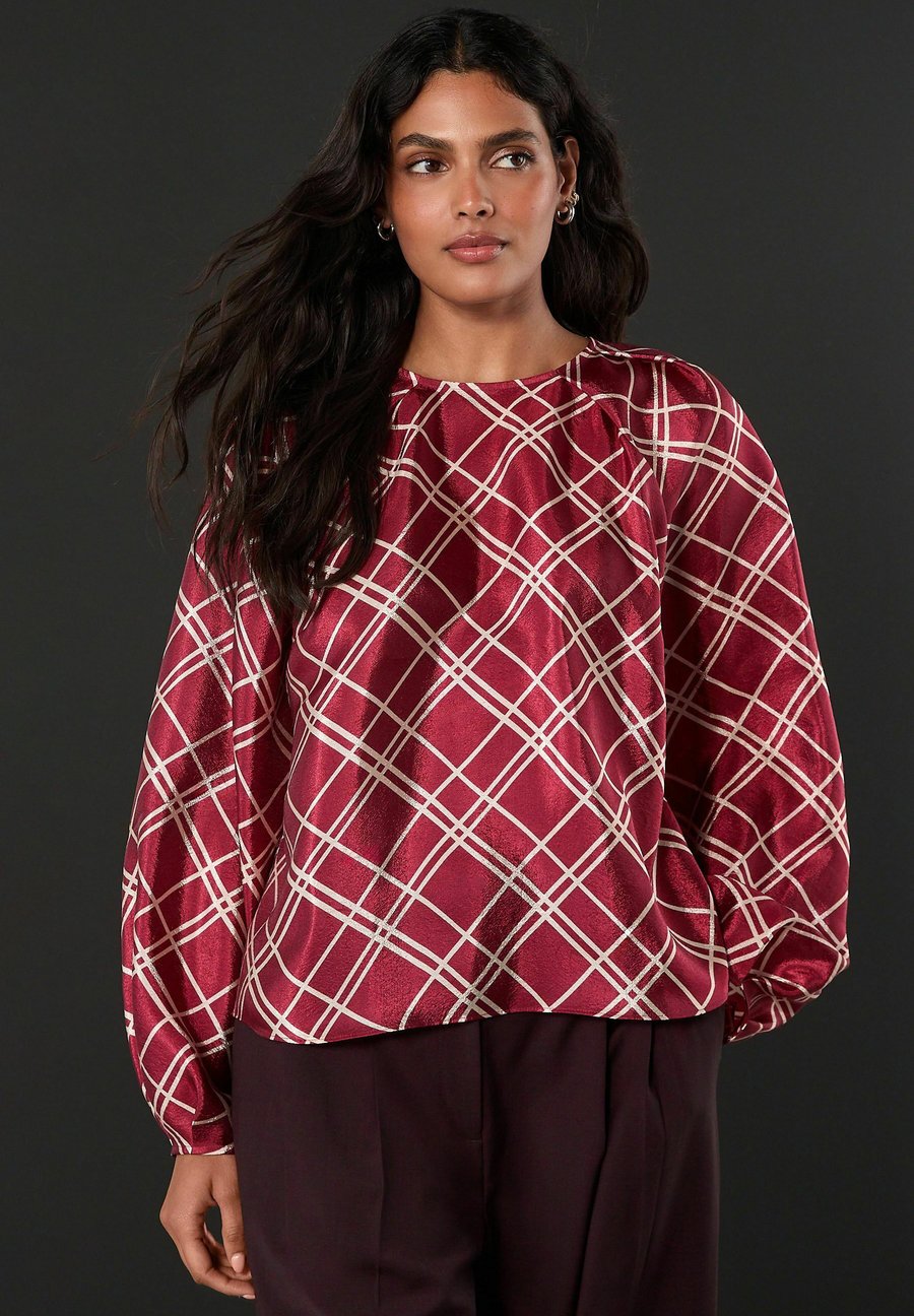Блуза Next Blouse, Red Gold Check/Red — фото 3