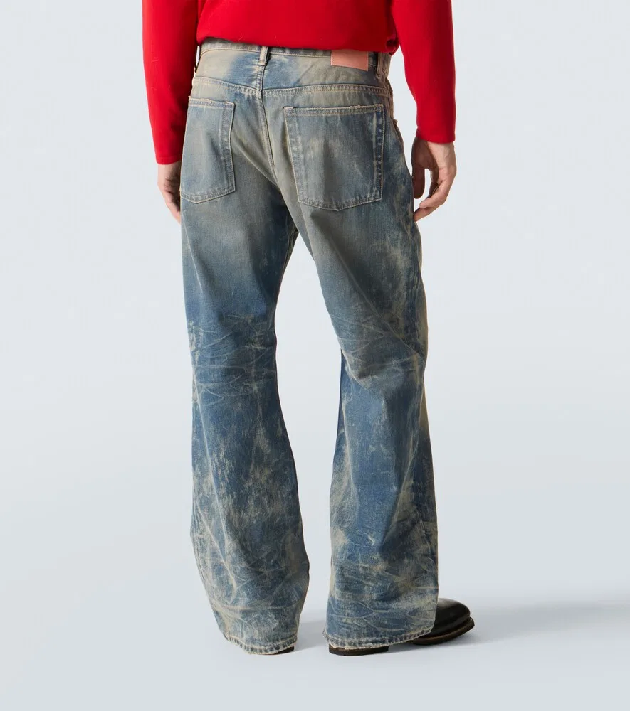 Рваные джинсы с широкими штанинами 2021 года Acne Studios, синий — фото 4