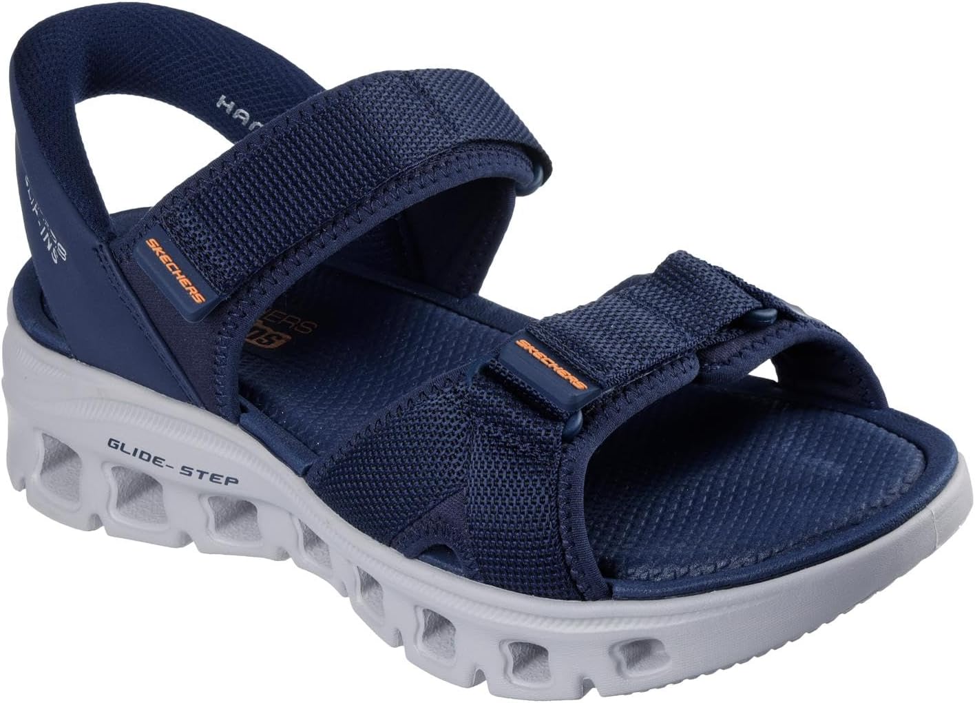 

Мужские сандалии Skechers Glide-step Pro Salvo с легким надеванием без использования рук, Navy Textile Pu