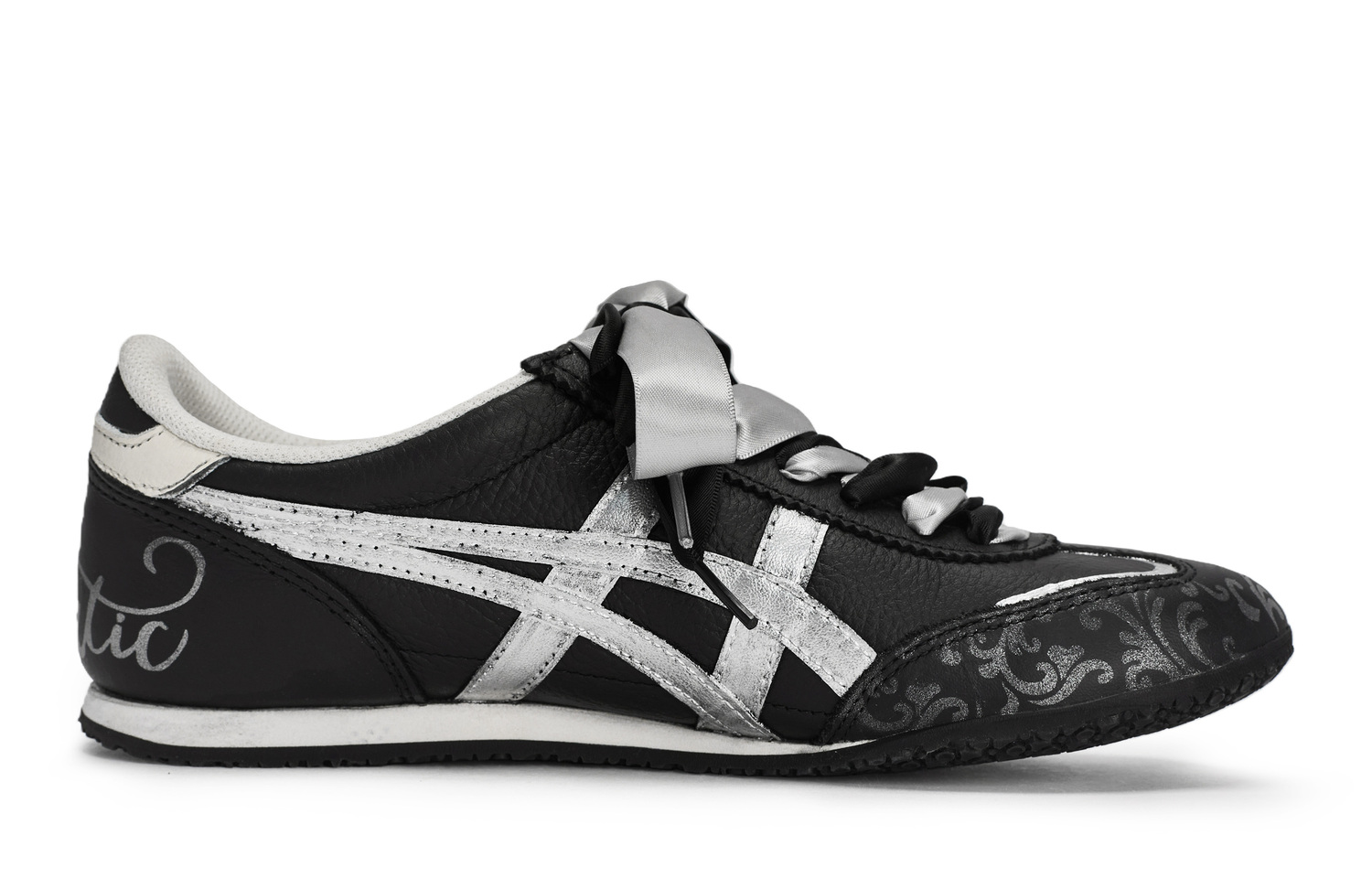 Machu Racer 811 Производство, Романтичные Дышащие Низкие Повседневные Туфли Unisex Черный Серый Серебристый Onitsuka Tiger, черный серыйсеребряный — фото 3