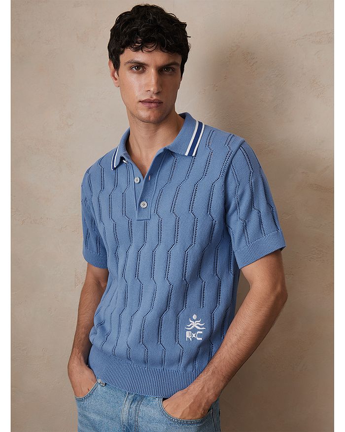 

CHE Oasis Pointelle Polo с отделкой REISS, синий