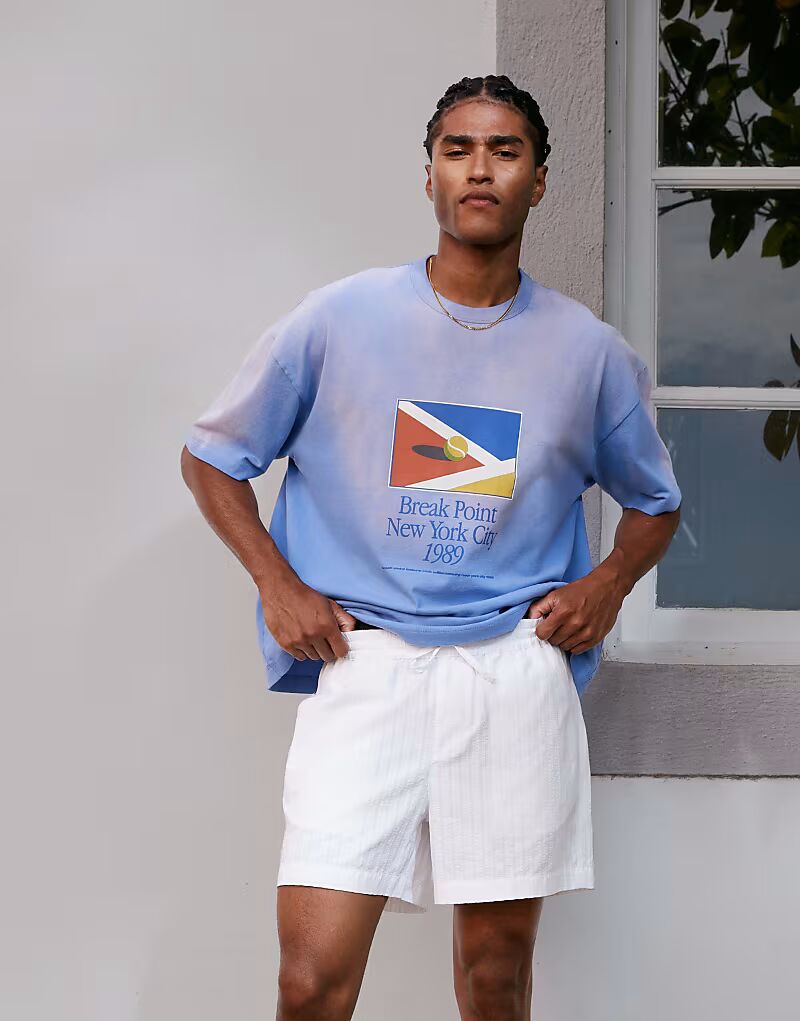 

Укороченные полосатые шорты ASOS DESIGN белого цвета