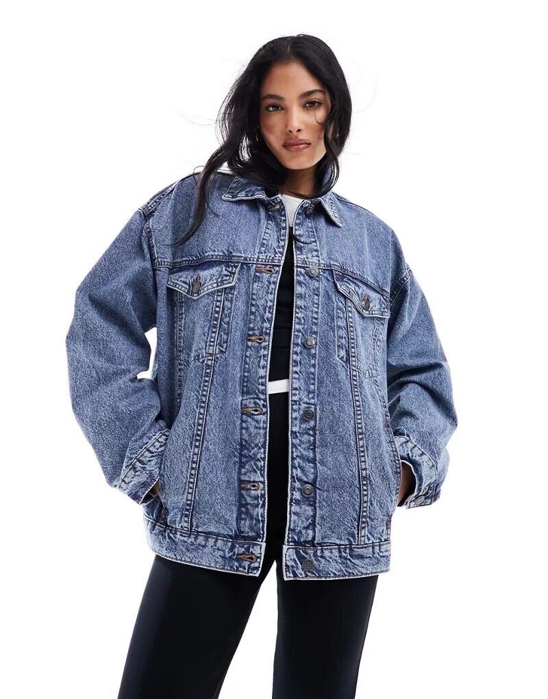 

Голубая джинсовая куртка оверсайз в стиле 90-х годов ASOS