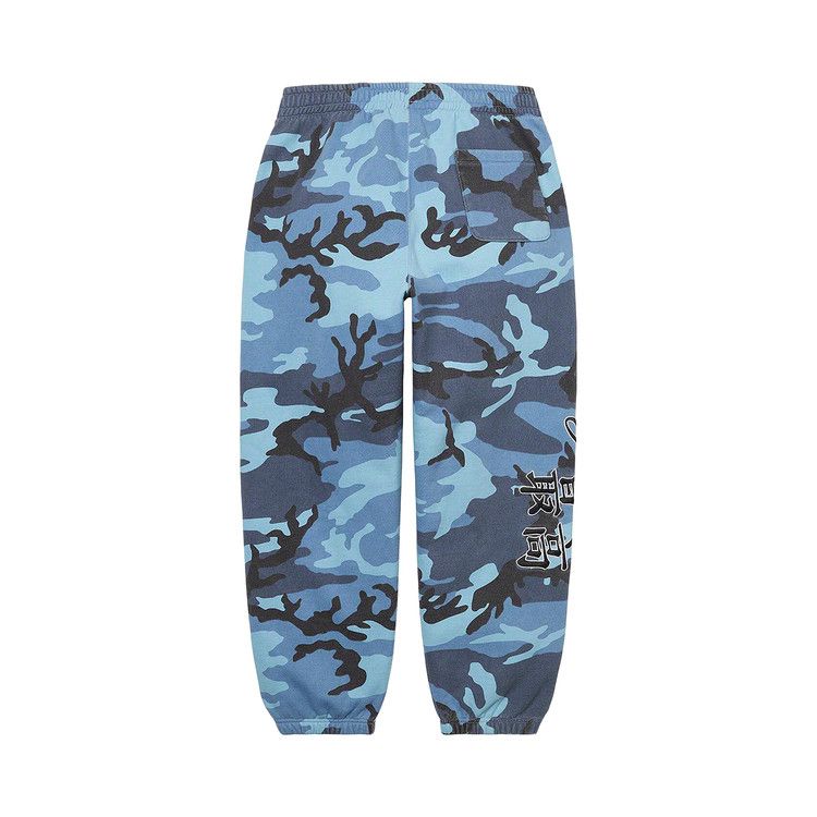 Спортивные брюки Supreme x New York Yankees Kanji Sweatpant, Blue Camo — фото 2