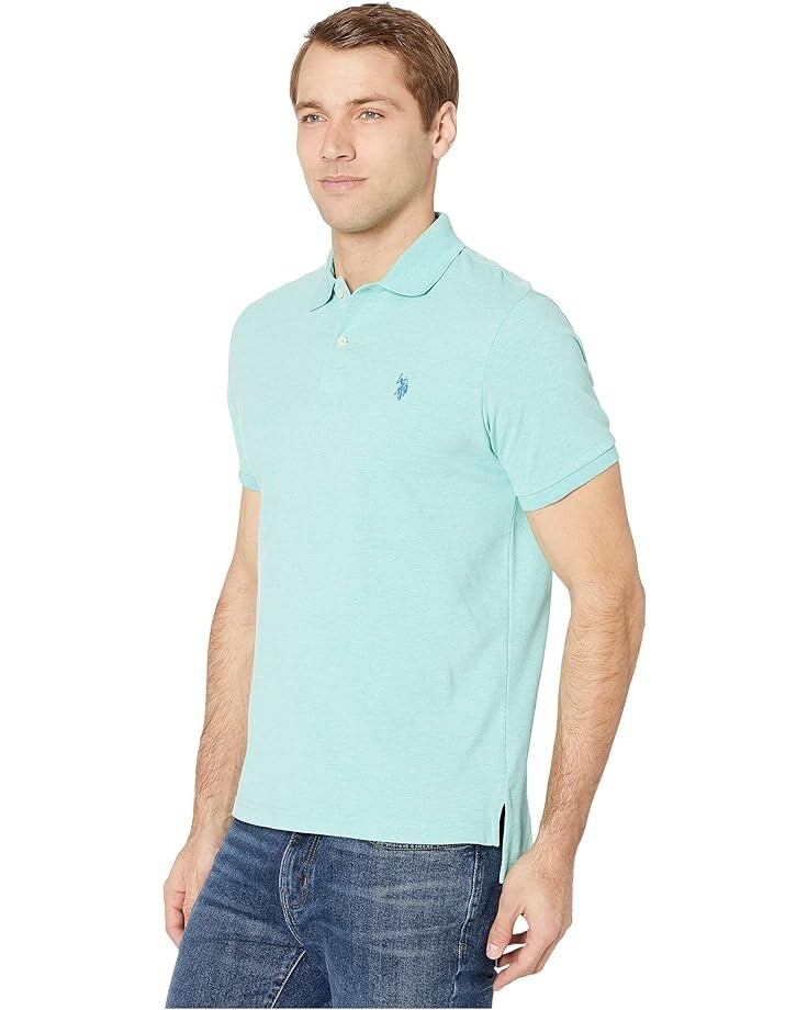 

Поло U.S. POLO ASSN. Solid Cotton Pique Polo with Small Pony, цвет Jade Green Heather