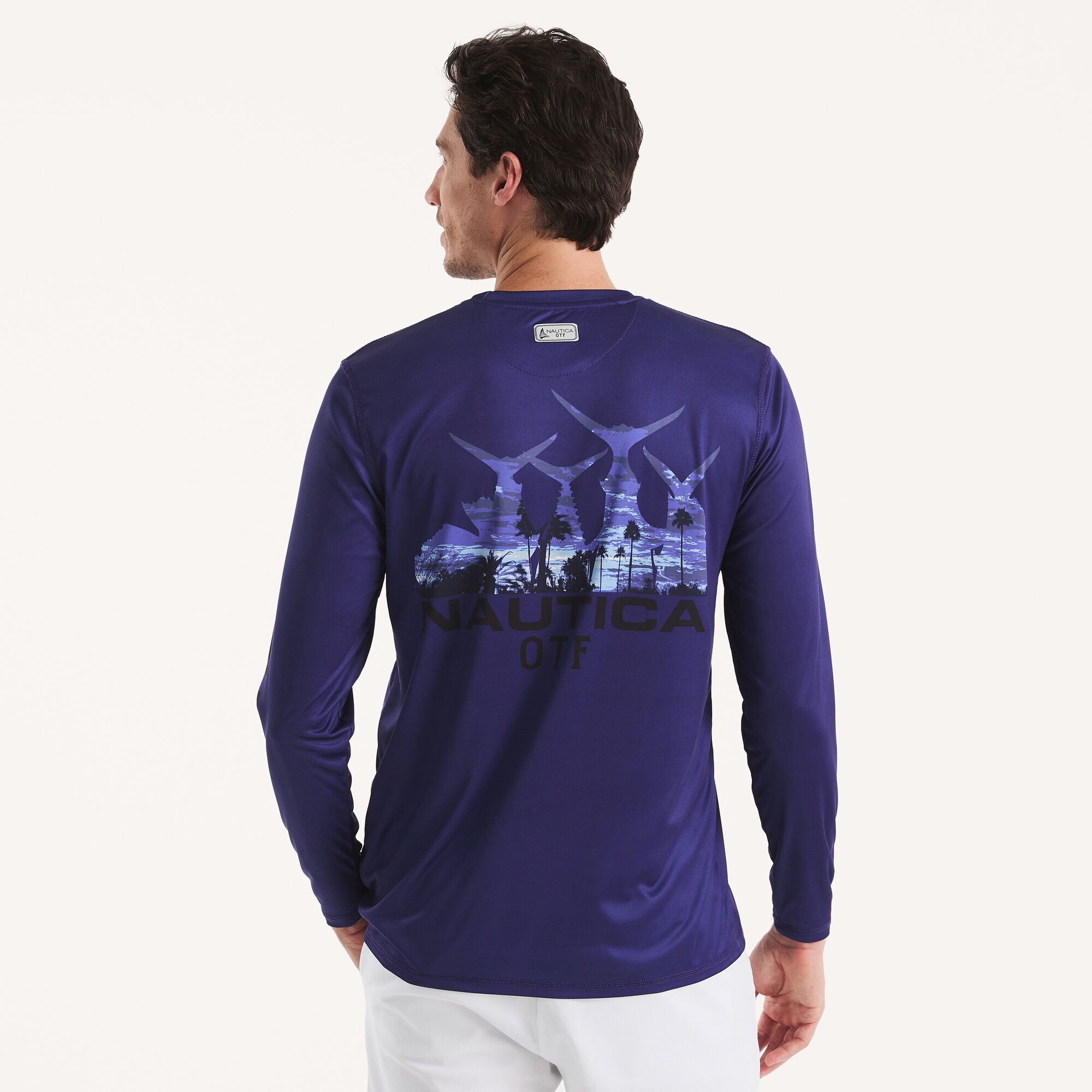 

Nautica Мужская рубашка Nautica Otf с длинным рукавом Upf 50+, цвет ice blue