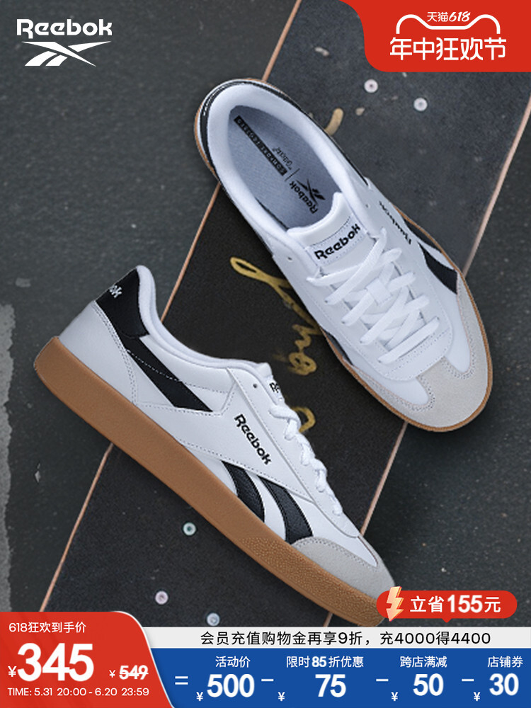 

Кроссовки унисекс Reebok Smash в стиле ретро, черный / белый / серый