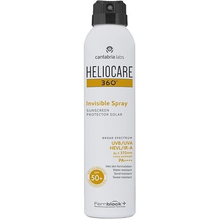 

360 Невидимый спрей Spf50 200 мл Аэрозольный солнцезащитный крем для тела Ува-УФ-излучение Видимый свет Инфракрасный - Антивозрастная защита от солнца Прозрачное нежирное покрытие Подходит для всех типов кожи, Heliocare