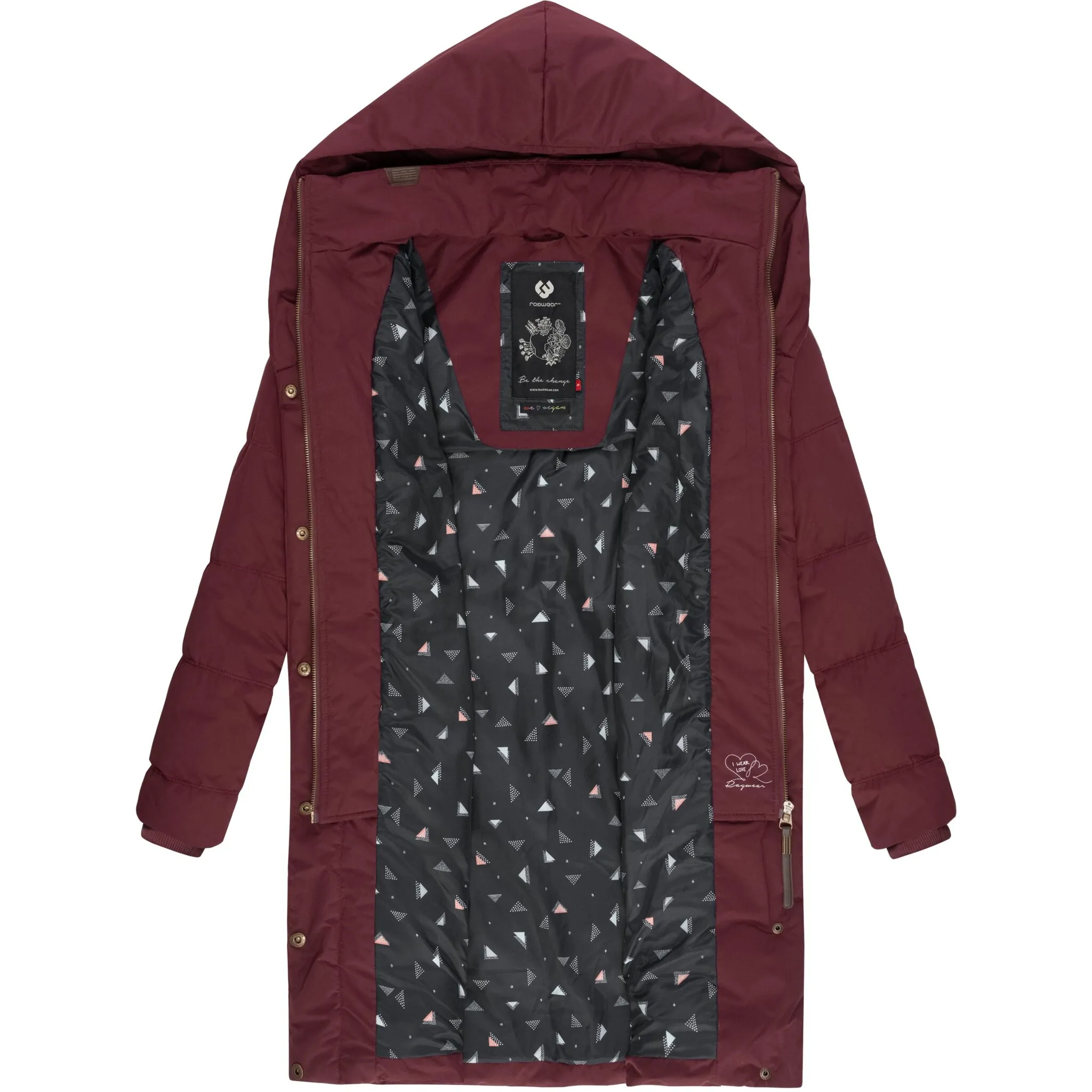 

Стеганое пальто Ragwear "Наталка", стильная, стеганая зимняя парка с капюшоном на подкладке, красный