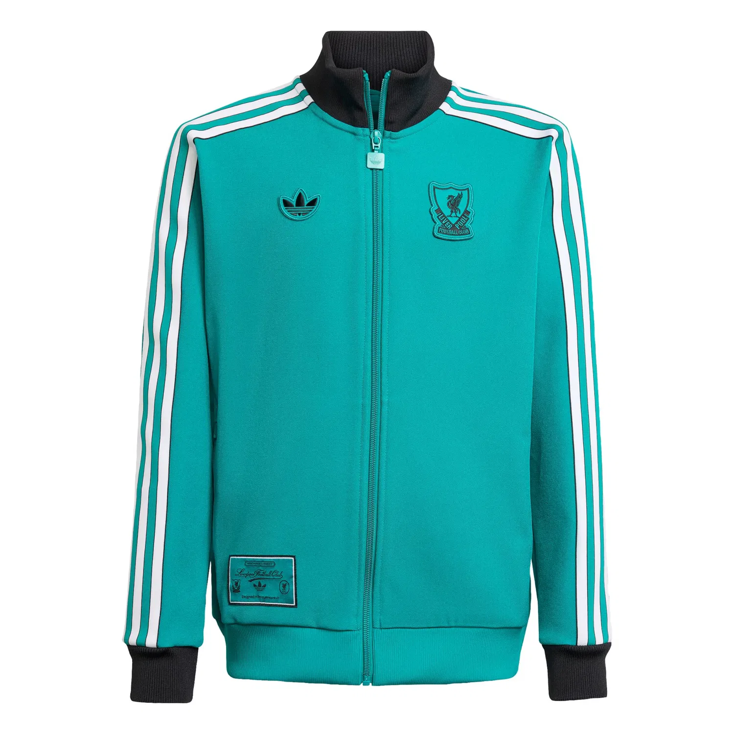 Спортивная толстовка на молнии Adidas Originals FC Liverpool Terrace Icons зеленого цвета