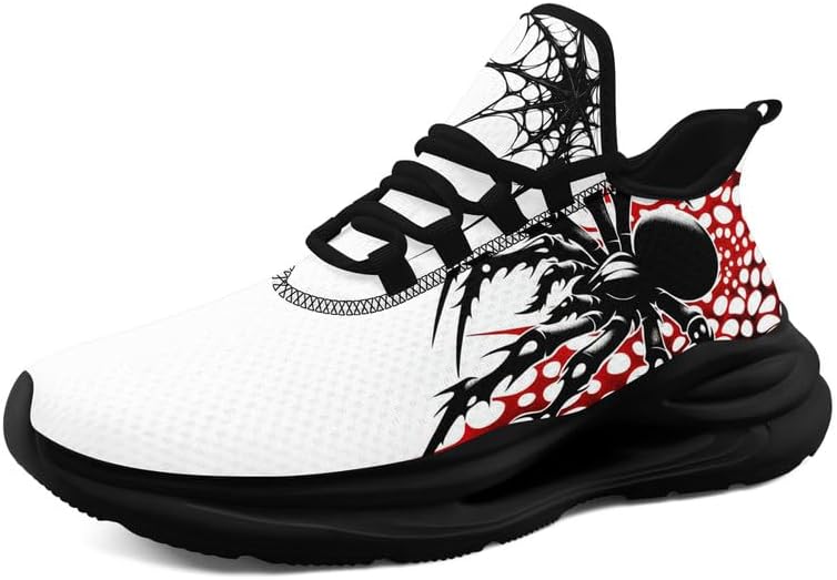 

Готические кроссовки для мужчин и женщин, спортивная обувь в стиле Дарк Арт с черепом, легкие сетчатые кроссовки, панк-стритвир, беговые кроссовки Awsole, белый/черный/красный/темно-красный