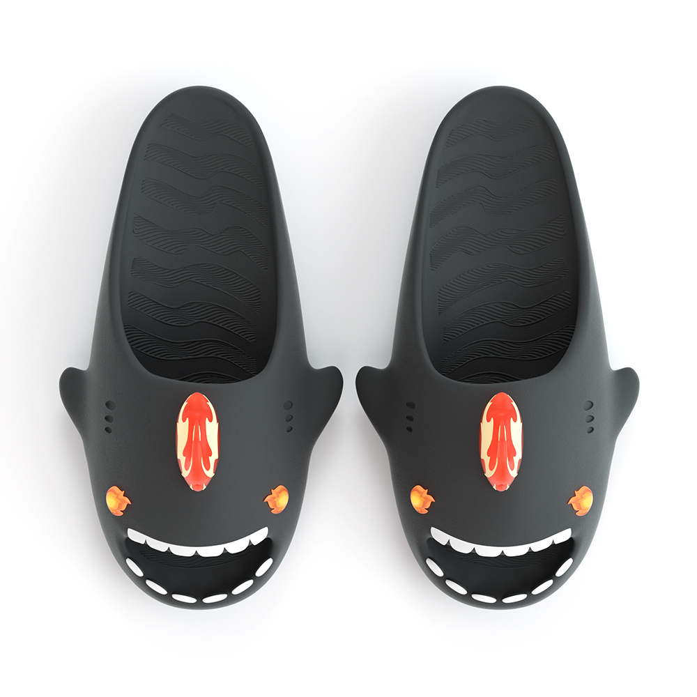 Sharkicks Fire Monster Сланцы Унисекс HelloSlippers, Неоново-зеленый — фото 3