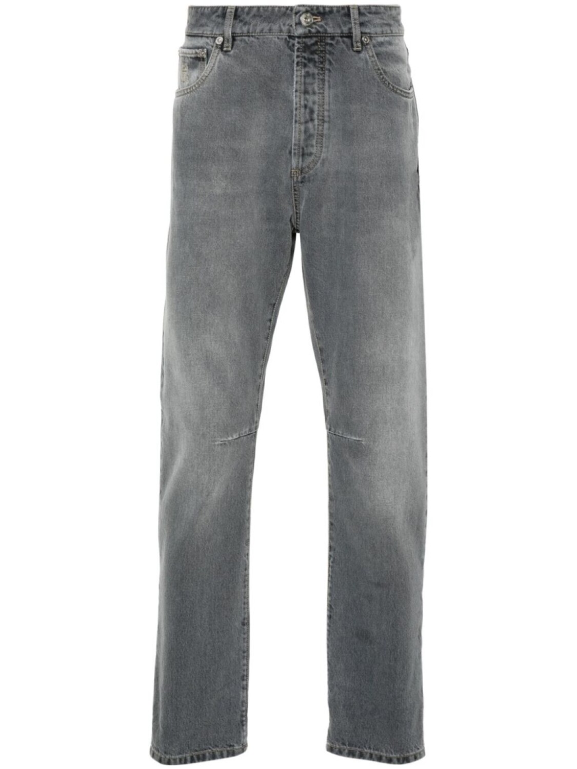 

Brunello Cucinelli джинсы с вышитым логотипом, серый