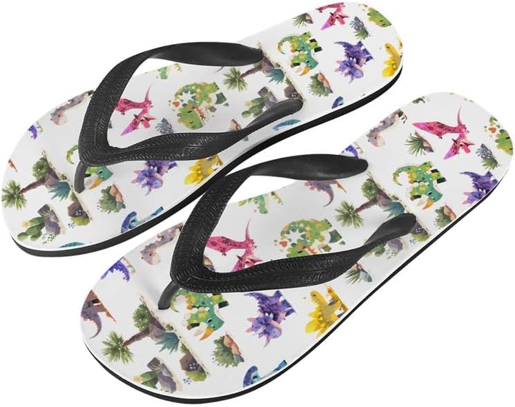 

Женские пляжные шлепанцы Semiouray с камуфляжным принтом, подсолнечник, тюльпан, легкие летние тапочки, сандалии-вьетнамки для отпуска на Гавайях, Colorful Dinosaur