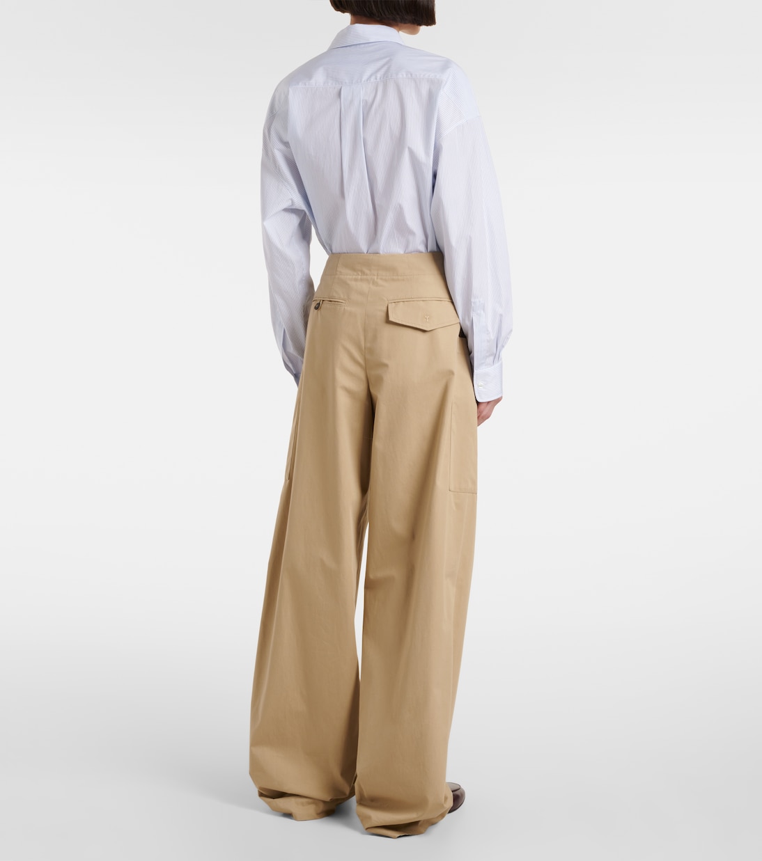 Широкие брюки из хлопкового поплина Tod's, Cammello Scuro — фото 3
