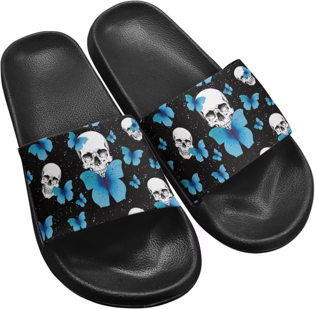 

Hechitok слайды и шлепанцы для женщин и мужчин, бассейновые сандалии Clouds, противоскользящая обувь для ванной и душа, Skull Butterfly