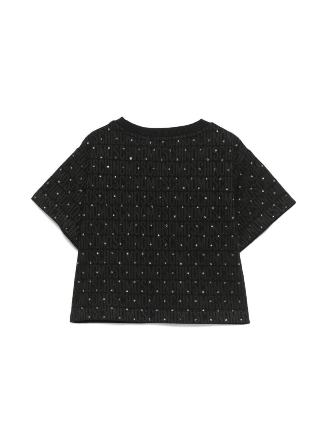 Moschino Kids футболка со стразами, черный — фото 2