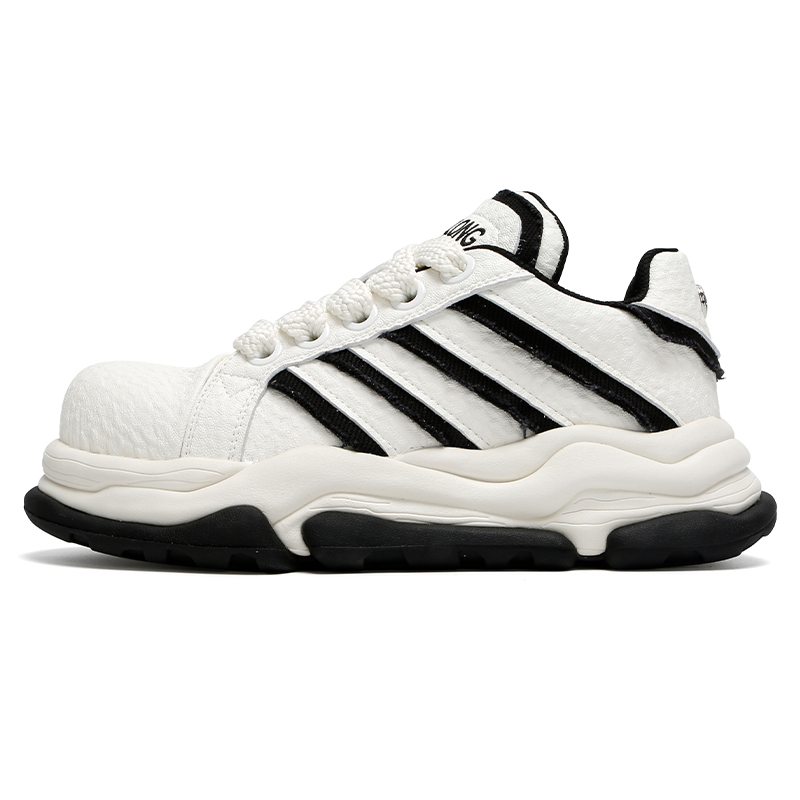 

Kemaron Низкие скейтерские кроссовки мужские противоскользящие износостойкие увеличивающие рост бело-черные, цвет White Black