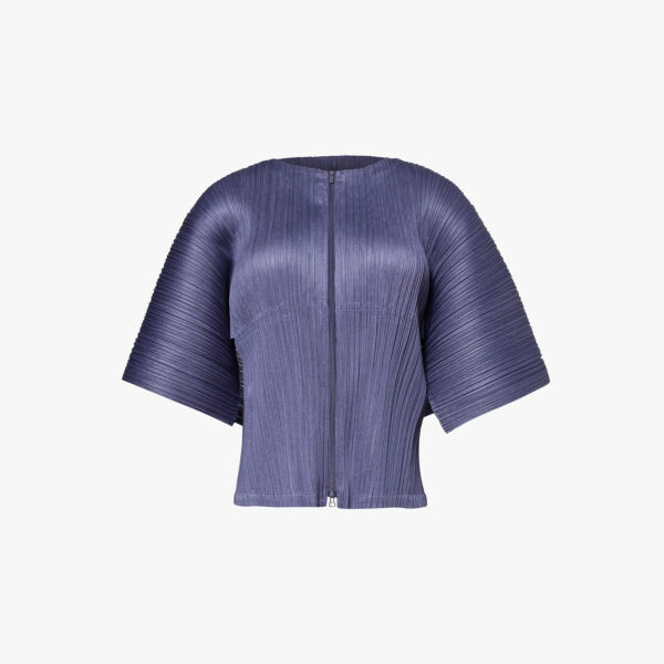 

Вязаный топ с рукавами-крылышками August Pleats Please Issey Miyake, синий
