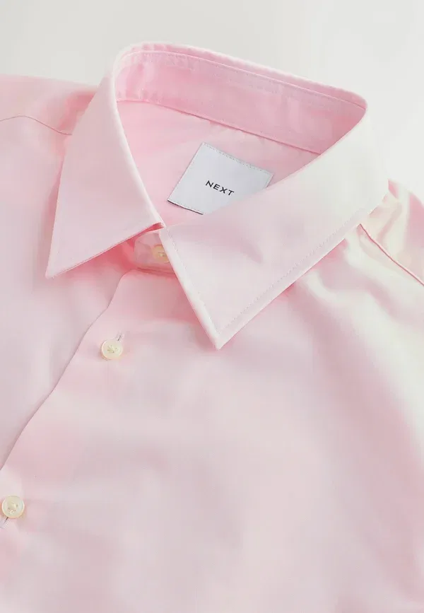 Рубашка Next, Easy care slim fit single cuff, светло-розовый — фото 2