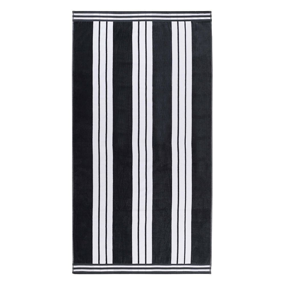 

Большое хлопковое пляжное полотенце в полоску SUPERIOR Cabana Stripe, цвет Charcoal