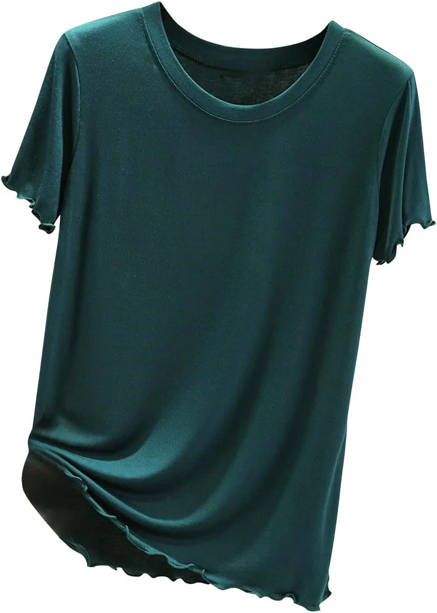 Блуза с рюшами, коротким рукавом, оверсайз, Army Green