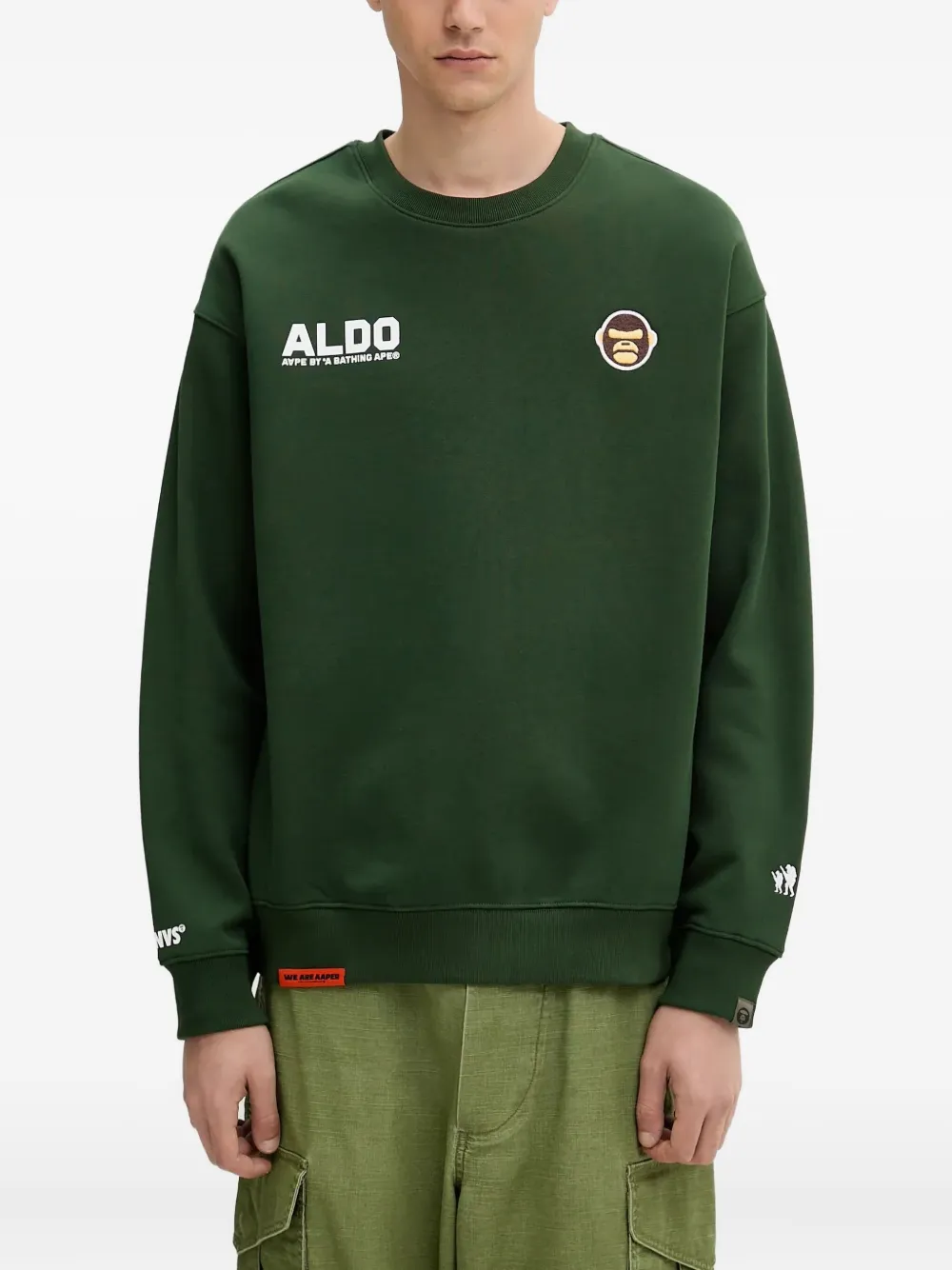 

Толстовка с логотипом головы обезьяны AAPE BY *A BATHING APE, зеленый