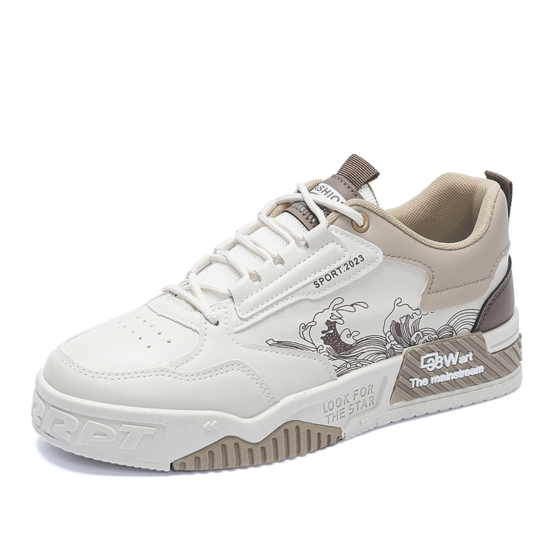 

Скользоустойчивые водонепроницаемые износостойкие низкие скейтерские кроссовки мужские TONYBEAR, бежевый хаки синий