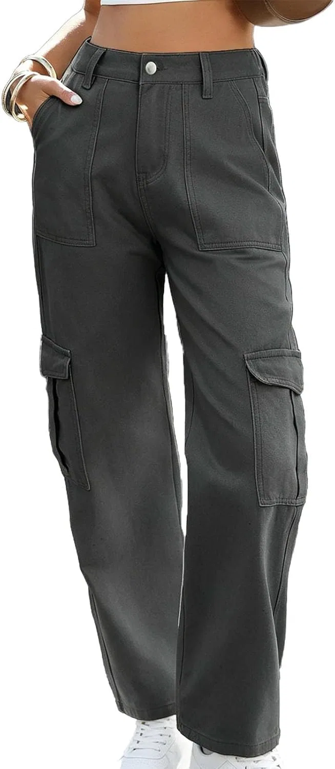Джинсы с высокой посадкой, Straight Leg, Gray