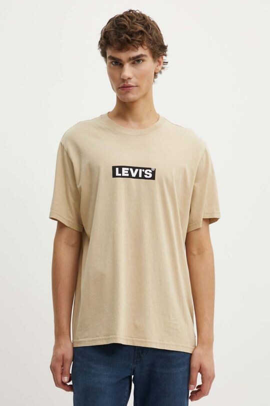 

Хлопковая футболка Levi's, бежевый