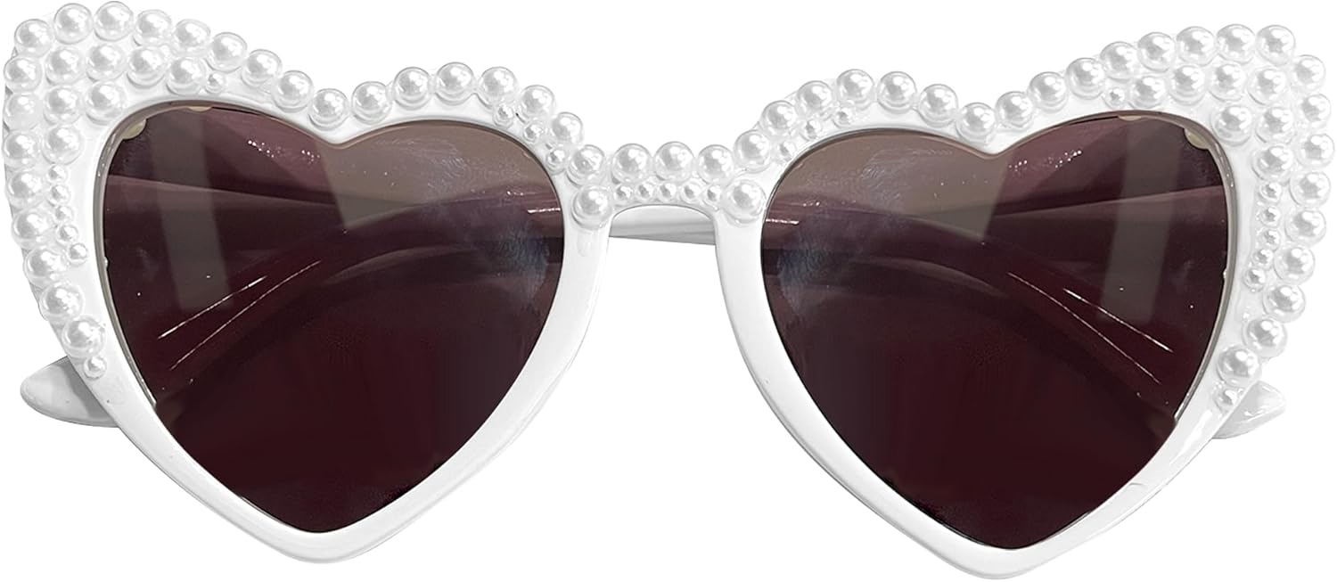 

Солнцезащитные очки LADY&HOME для невесты, очки с жемчужными сердечками, сувениры и украшения для девичника, аксессуар для свадебного торжества, подарок для невесты LADY&HOME, White