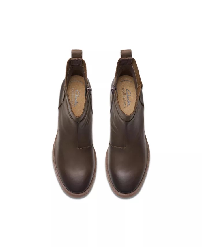 Женские полусапоги Clarks Lileigh Charm кожаные с острым носом, коричневый — фото 4